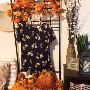 Floral Short Sleeve Blouse